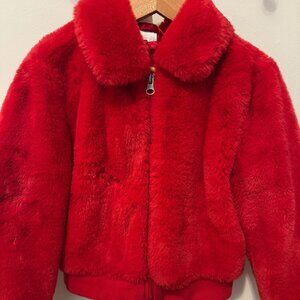 Hanna Andersson Faux Fur Bomber Jacket Size 6-7